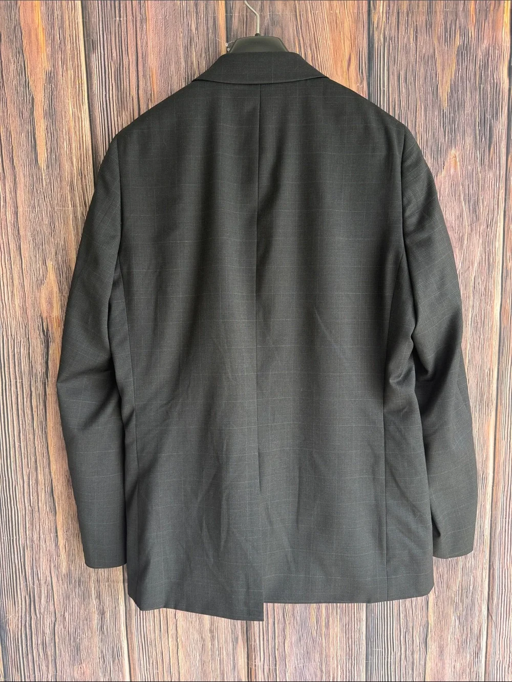 Indochino 100% Wool Sport Coat Blazer Charcoal Gray Check Custom